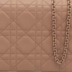 مملوكة مسبقًا Dior Lady Dior Matte Nude Pink Cannage Leather Pouch