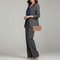 مملوكة مسبقًا Dior Lady Dior Matte Nude Pink Cannage Leather Pouch