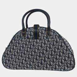 Pre Owned Christian Dior Navy Double Saddle Trotter Handbag