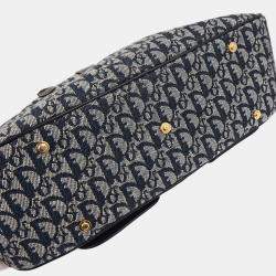 Pre Owned Christian Dior Navy Double Saddle Trotter Handbag