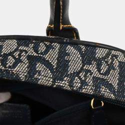 Pre Owned Christian Dior Navy Double Saddle Trotter Handbag