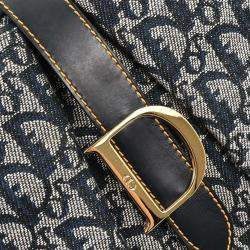 Pre Owned Christian Dior Navy Double Saddle Trotter Handbag