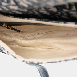 Pre Owned حقيبة سرج قماش ديور أزرق أوبليك