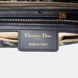 Pre Owned حقيبة سرج قماش ديور أزرق أوبليك