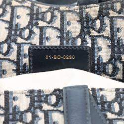 Pre Owned حقيبة سرج قماش ديور أزرق أوبليك