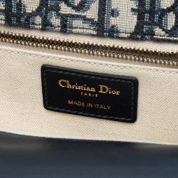 Pre Owned Dior Blue Oblique Canvas CD Lock Chain Flap Crossbody