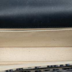 Pre Owned Dior Blue Oblique Canvas CD Lock Chain Flap Crossbody