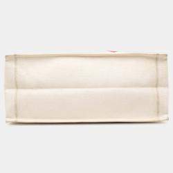 مملوكة مسبقًا حقيبة كتاب ديور جي تيام كانفاس مطرز كبير ديور ديورامور بيضاء