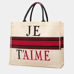 مملوكة مسبقًا حقيبة كتاب ديور جي تيام كانفاس مطرز كبير ديور ديورامور بيضاء