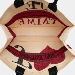 مملوكة مسبقًا حقيبة كتاب ديور جي تيام كانفاس مطرز كبير ديور ديورامور بيضاء