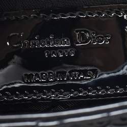 Pre Owned Dior Lady Dior Mini Black Cannage Patent Leather Tote