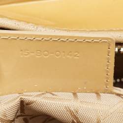 Pre Owned حقيبة يد ديور ليدي ديور كبيرة جلد لامع كاناج كريمي