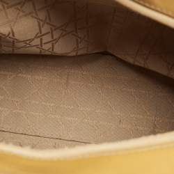 Pre Owned حقيبة يد ديور ليدي ديور كبيرة جلد لامع كاناج كريمي