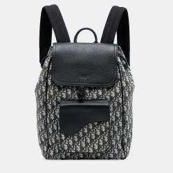مملوكة مسبقًا Dior Blue Oblique Canvas Saddle Backpack