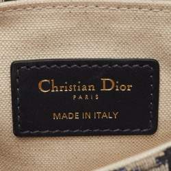 Pre Owned حقيبة ديور سادل قماش أوبليك أزرق بحري وجلد صغيرة