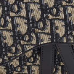 Pre Owned حقيبة ديور سادل قماش أوبليك أزرق بحري وجلد صغيرة