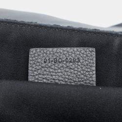 Pre Owned حقيبة ديور سدل مرسال قماش مائل أسود متوسط وجلد عجل محبب مع غطاء