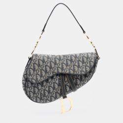 Pre Owned حقيبة سرج ديور قماش ديوريسيمو أزرق