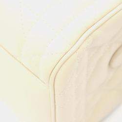 مملوكة مسبقًا Christian Dior Dior Groove 25 Macrocannage Handbag Leather White