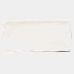 Pre Owned Christian Dior Dior Cannage Lady Shoulder Bag White Lambskin
