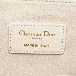 Pre Owned Christian Dior Dior Cannage Lady Shoulder Bag White Lambskin