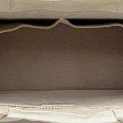 Pre Owned Christian Dior Dior Cannage Lady Shoulder Bag White Lambskin