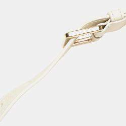 Pre Owned Christian Dior Dior Cannage Lady Shoulder Bag White Lambskin