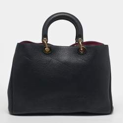 Pre Owned حقيبة يد توتس ديور ديوريسيما شوبير جلد أسود كبيرة
