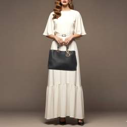 Pre Owned حقيبة يد توتس ديور ديوريسيما شوبير جلد أسود كبيرة