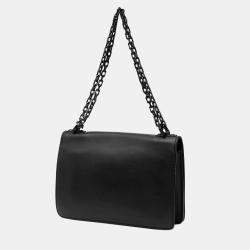 Pre Owned Dior Black Ultra Matte Calfskin JAdior Chain Flap
