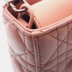 مملوكة مسبقًا Christian Dior Dior Lady D-Joy Medium Cannage Handbag Leather Pink