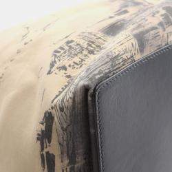 Pre Owned حقيبة يد كريستيان ديور ديور توجور أوبليك كبيرة قماش وجلد بيج رمادي أسود