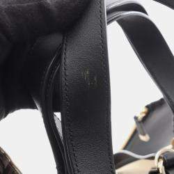 Pre Owned حقيبة يد كريستيان ديور ديور توجور أوبليك كبيرة قماش وجلد بيج رمادي أسود