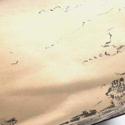 Pre Owned حقيبة يد كريستيان ديور ديور توجور أوبليك كبيرة قماش وجلد بيج رمادي أسود