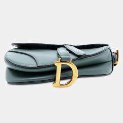 Pre Owned Dior Green Mini Smooth Calfskin Saddle Bag