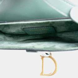 Pre Owned Dior Green Mini Smooth Calfskin Saddle Bag