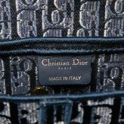 مملوكة مسبقًا Dior Blue Oblique Embroidered Canvas Saddle Bag