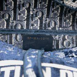 مملوكة مسبقًا Dior Blue Oblique Embroidered Canvas Saddle Bag