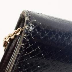 مملوكة مسبقًا Dior Lady Dior Ombre Blue Snakeskin Chain Clutch