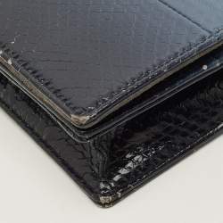 مملوكة مسبقًا Dior Lady Dior Ombre Blue Snakeskin Chain Clutch