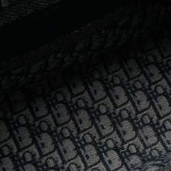Pre Owned Dior Book Medium Navy Blue Oblique Embroidered Canvas Tote