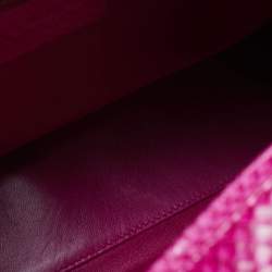 Pre Owned حقيبة يد توتس ديور ليدي ديور كبيرة جلد بايثون ثلاثي الألوان