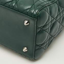 مملوكة مسبقًا Dior Lady Dior Medium Green Cannage Leather Tote