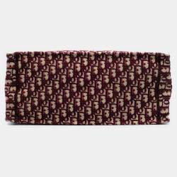 Pre Owned حقيبة يد ديور بوك توت قماش مطرز أبيض كبير أحمر