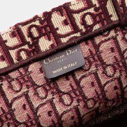 Pre Owned حقيبة يد ديور بوك توت قماش مطرز أبيض كبير أحمر