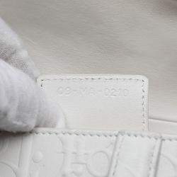 Pre Owned حقيبة ديور سرج جلد عجل منقوشة بالأبيض