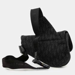 مملوكة مسبقًا حقيبة كروس بودي ديور سرج قماش أسود أوبليك