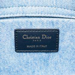 Pre Owned Dior Blue Medium Denim Macrocannage Lady D Joy