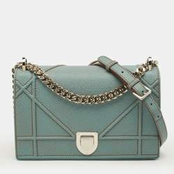 Pre Owned Dior Diorama Medium Light Blue Leather Shoulder Bag