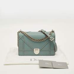 Pre Owned Dior Diorama Medium Light Blue Leather Shoulder Bag